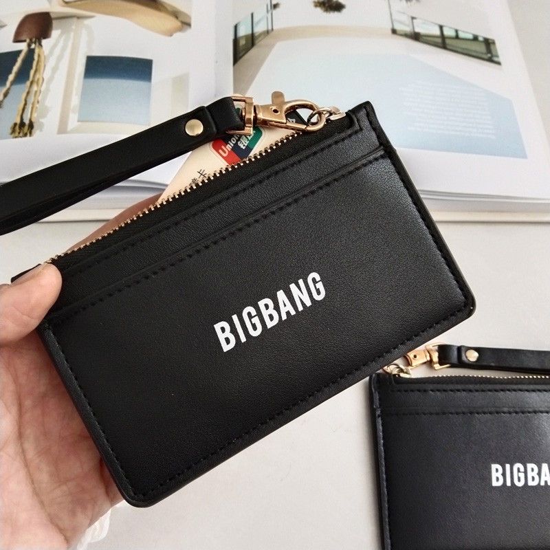 Japão japão coreia preto BIGBANG zíper moeda bolsa de armazenamento de cartão fino titular do cartão banco ônibus titula