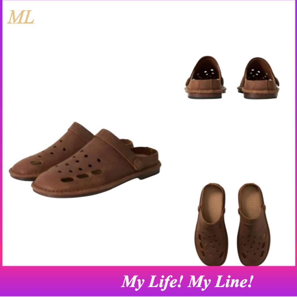 ML2 Satur Terra Clog Sandália-Couro Exclusivo Coreano Perfurado Mule Unissex