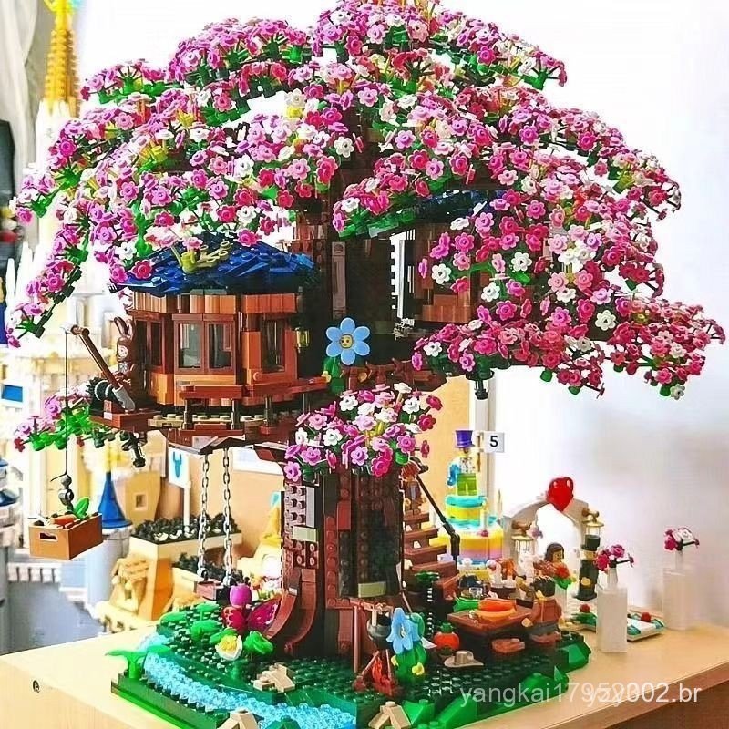 Little Red Book Compatível com Lego, Série Casa na Árvore Sakura, Blocos de Montar, Modelo de Brinquedo, Presente