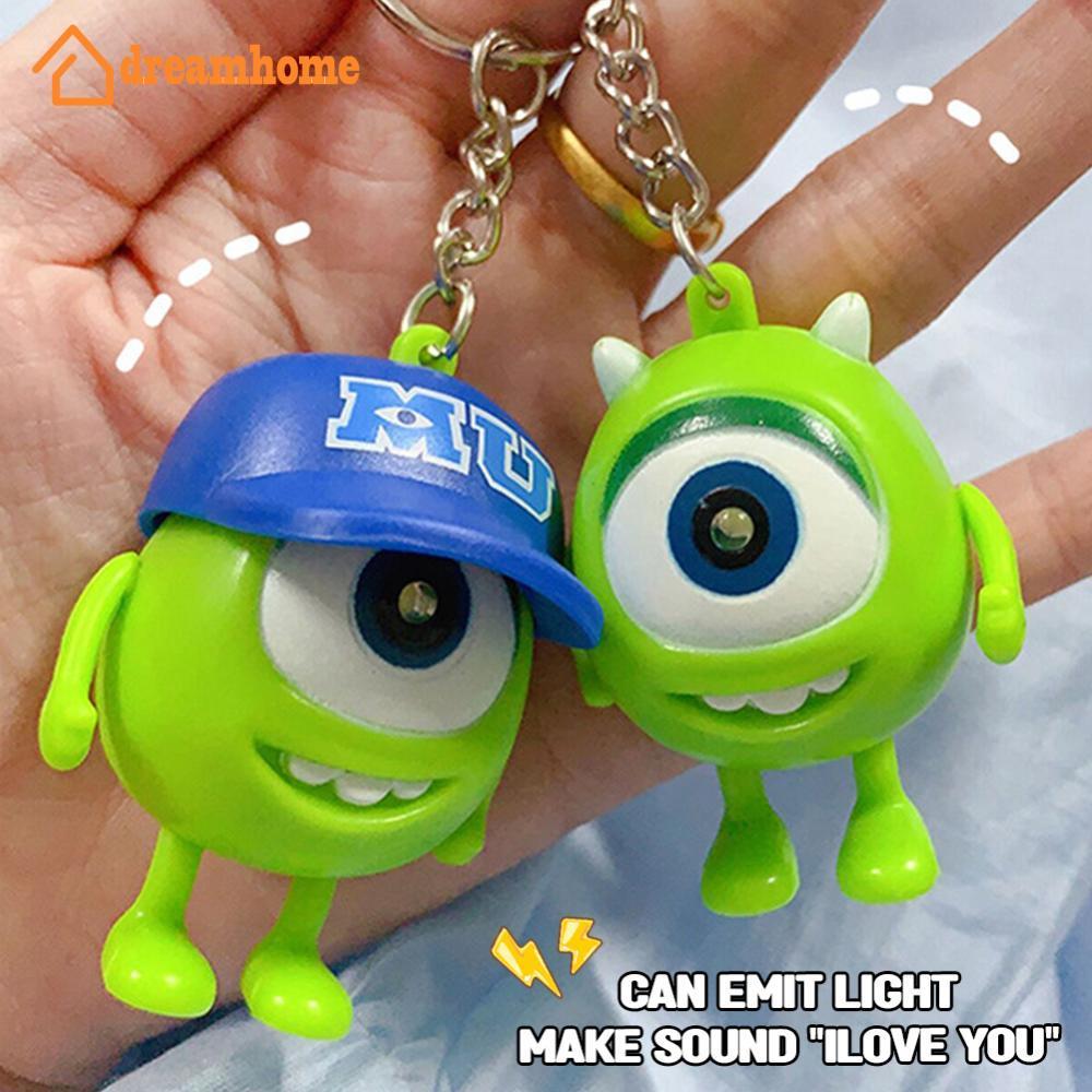 DREAMHOME Diga Que Eu Te Amo Som Chaveiro Com Luz LED Dos Desenhos Animados Mochila Decoração Pingente Bonecas Casal Pre