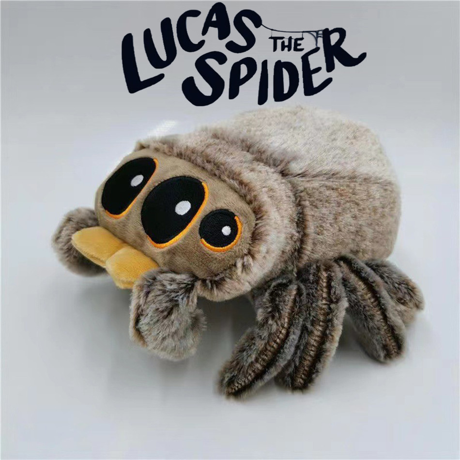 Brinquedo de pelúcia macio, aranha de pelúcia, brinquedo preto pequeno, almofada de simulação Lucas, boneco de anime, sa