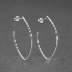 Argola G Fina e Oval com Banho em Prata 925