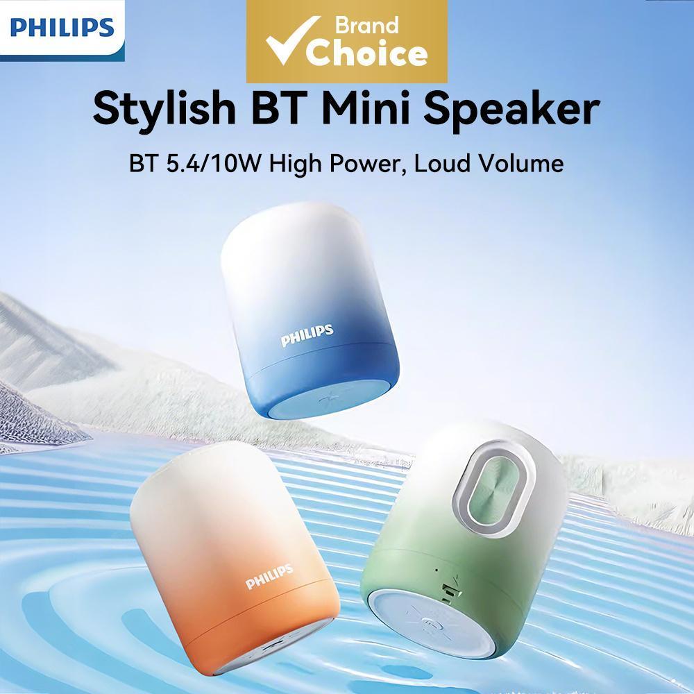 PHILIPS Alto-falante Bluetooth Portátil Elegante Áudio HiFi sem Perda 52mm Driver de Alcance Completo BT 5.4 TWS