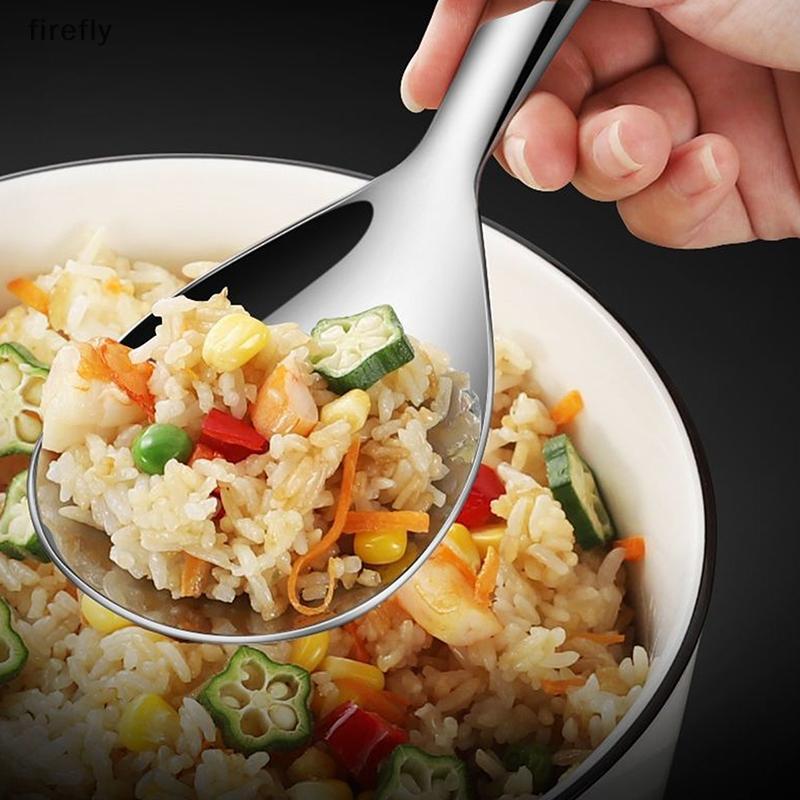 [Firefly] Colher De Arroz De Aço Inoxidável 304 Anti Escaldante De Grande Capacidade Para Panela Thien Talheres Multiuso