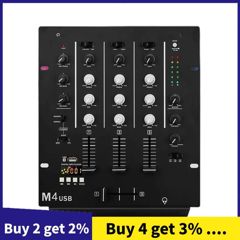 DJ Mixer De 3 Canais Com Interface De Áudio Integrada Bandas Para Barra De Palco KTV Console De Mixagem De Disco De Dese
