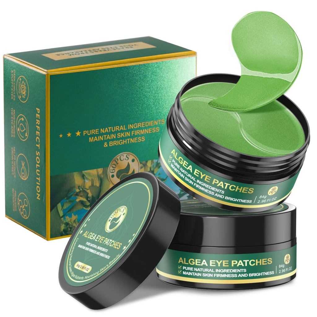 120 Patches Oculares de Chlorella, Máscara de Colágeno para Olhos Inchados e Olheiras, Combate Linhas Finas e Rugas, Pat