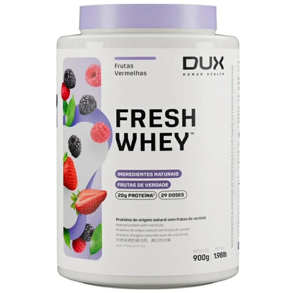 Whey Protein 3W - Fresh Whey Frutas Vermelhas - Dux Nutrition - 900g ORIGINAL