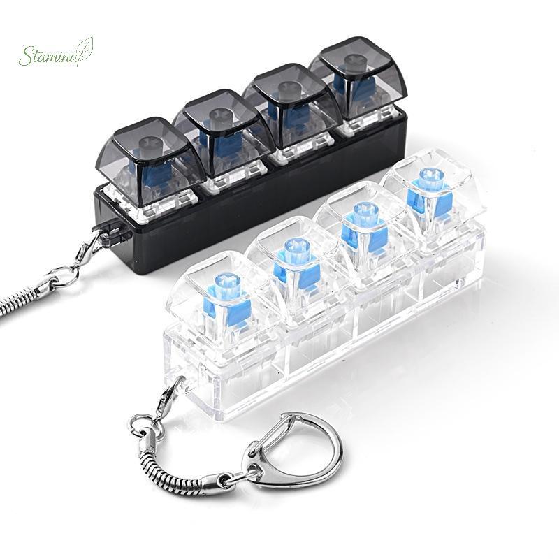 Stamina Alívio Do Estresse Brinquedo 4 Botão Teclado Chaveiro Fidget Com Luzes Portátil Sensorial Gadget Para Crianças A