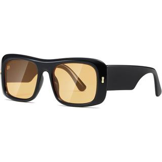 Óculos de sol femininos Kimorn, óculos de sol masculinos da moda retrô, óculos de sol quadrados oversized estilo retrô d