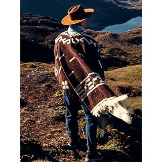 Poncho Masculino Estilo Vintage Quente, Capa Estilo Bandido Ocidental: Quente para Outono e Inverno, Moda Casual, Não El