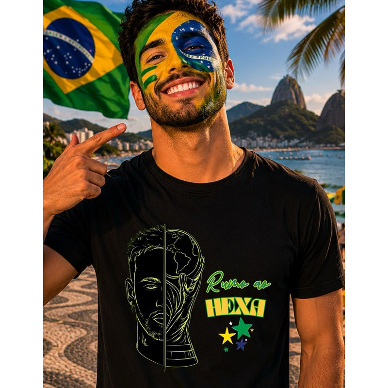 Camiseta Brasil Humo a Taça Copa Mundo 2026 Unissex Adulto Infantil Plus Size