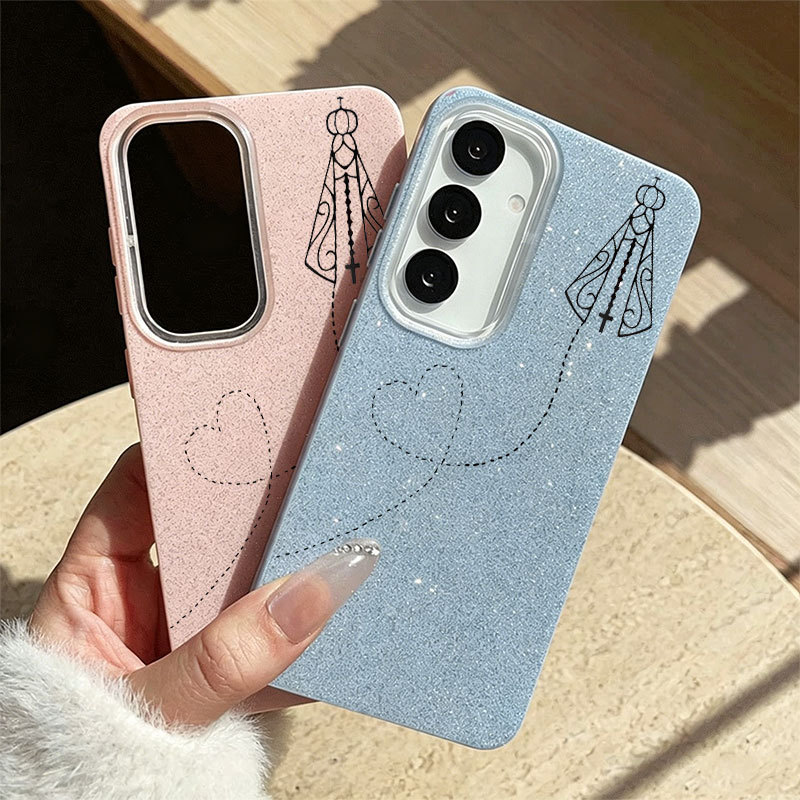 Capa Glitter Para Samsung A17 A07 A06 A15 A16 A14 A13 A12 A32 A56 A36 A55 A54 A23 S26 S25 S20 A17 Kawaii Coroa CrossMask — imagem 2 de 2