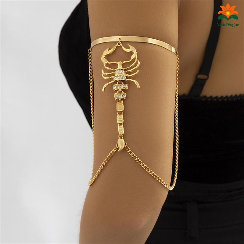 Pulseira Feminina Gótica De Escorpião , Punk Hip Hop Com Strass sel , Joia BR