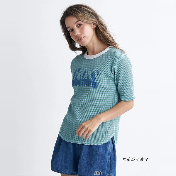 D1-031 Waffle Trendy pai Daily Line R * OXY Gola Redonda Logotipo Bordado Impresso Manga Curta Pulôver Camiseta Top