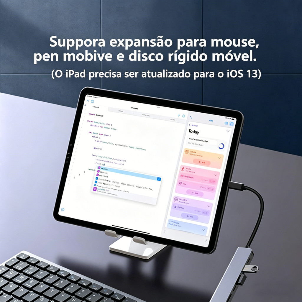 Hub USB C 7 em 1 HDMI Adaptador Dock USB 3.0 Leitor SD TF PD para Notebook MacBook PC ANJGG BRASIL