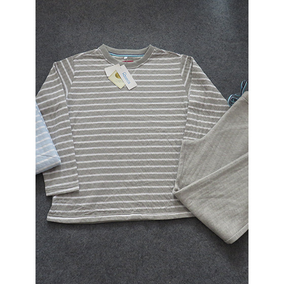 Comércio exterior listrado loungewear terno masculino feminino casais estilo fino pijamas pode sair Casual loungewear