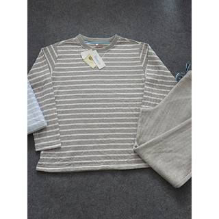 Comércio exterior listrado loungewear terno masculino feminino casais estilo fino pijamas pode sair Casual loungewear