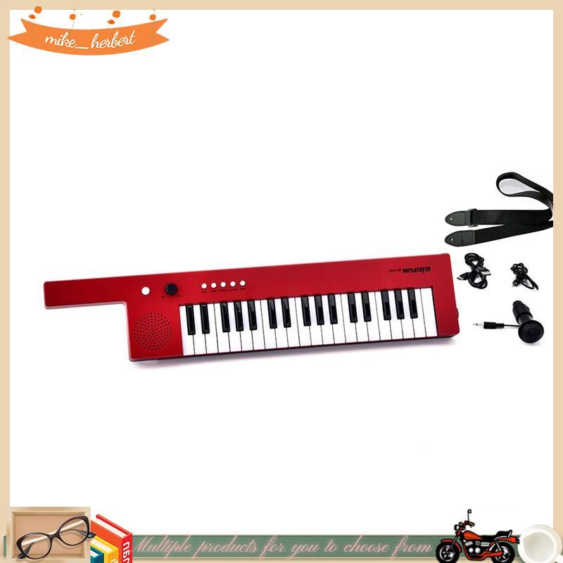 Portátil 37 Teclas Teclado Eletrônico Piano Mini Órgão Estilo Guitarra Musical , Vermelho