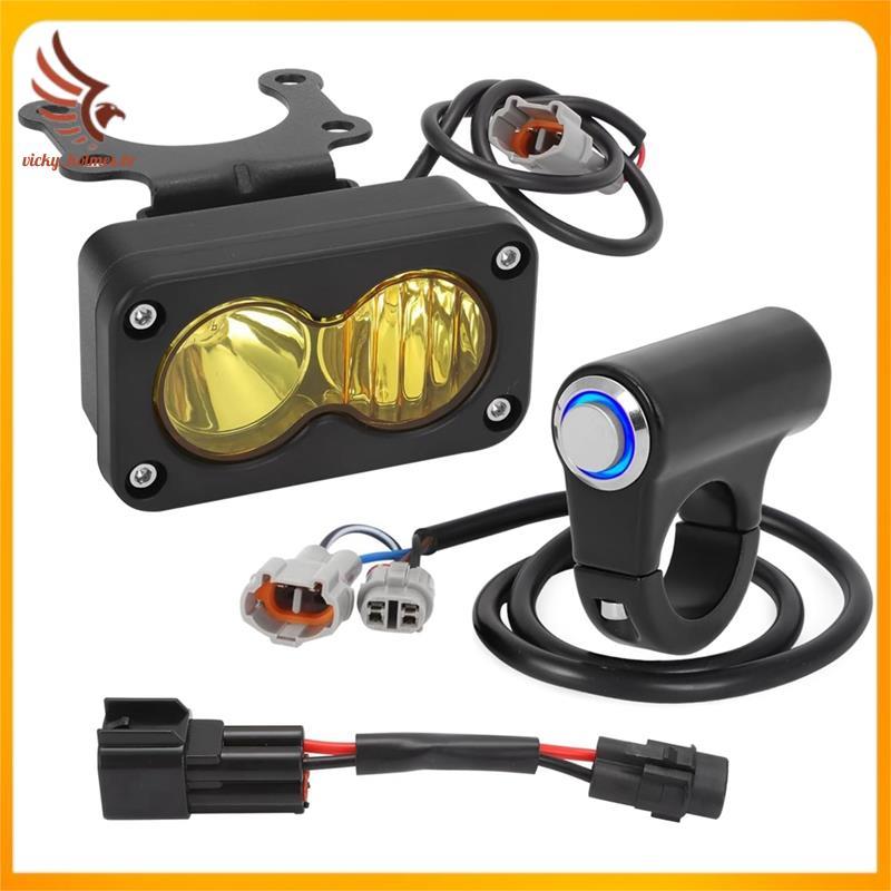 [vicky_holmes.br] Kit De Farol Dirtbike Com Luz Amarela E Interruptor De Azul Para X260 Talaria Sting R MX4 PC Len