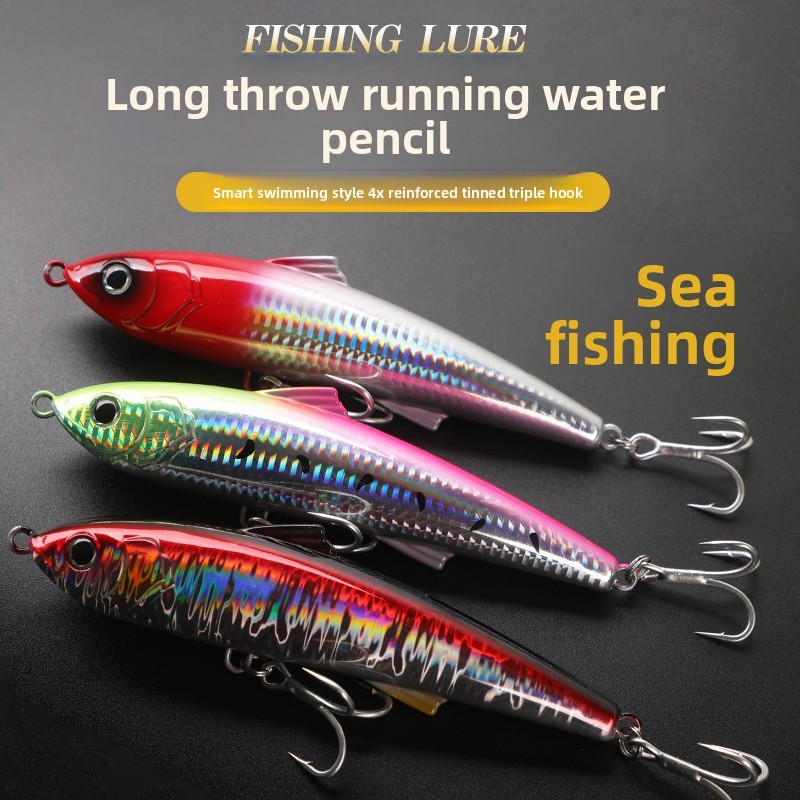 Lápis submerso para pesca marítima, 17cm63g, barco, pesca, coisas grandes, isca falsa de fundição longa, arma dourada, i
