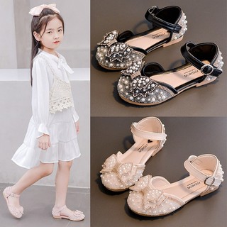 Meninas sandálias de sola macia cristal princesa sapatos 2023 verão novo estilo crianças Baotou versão coreana médio gra