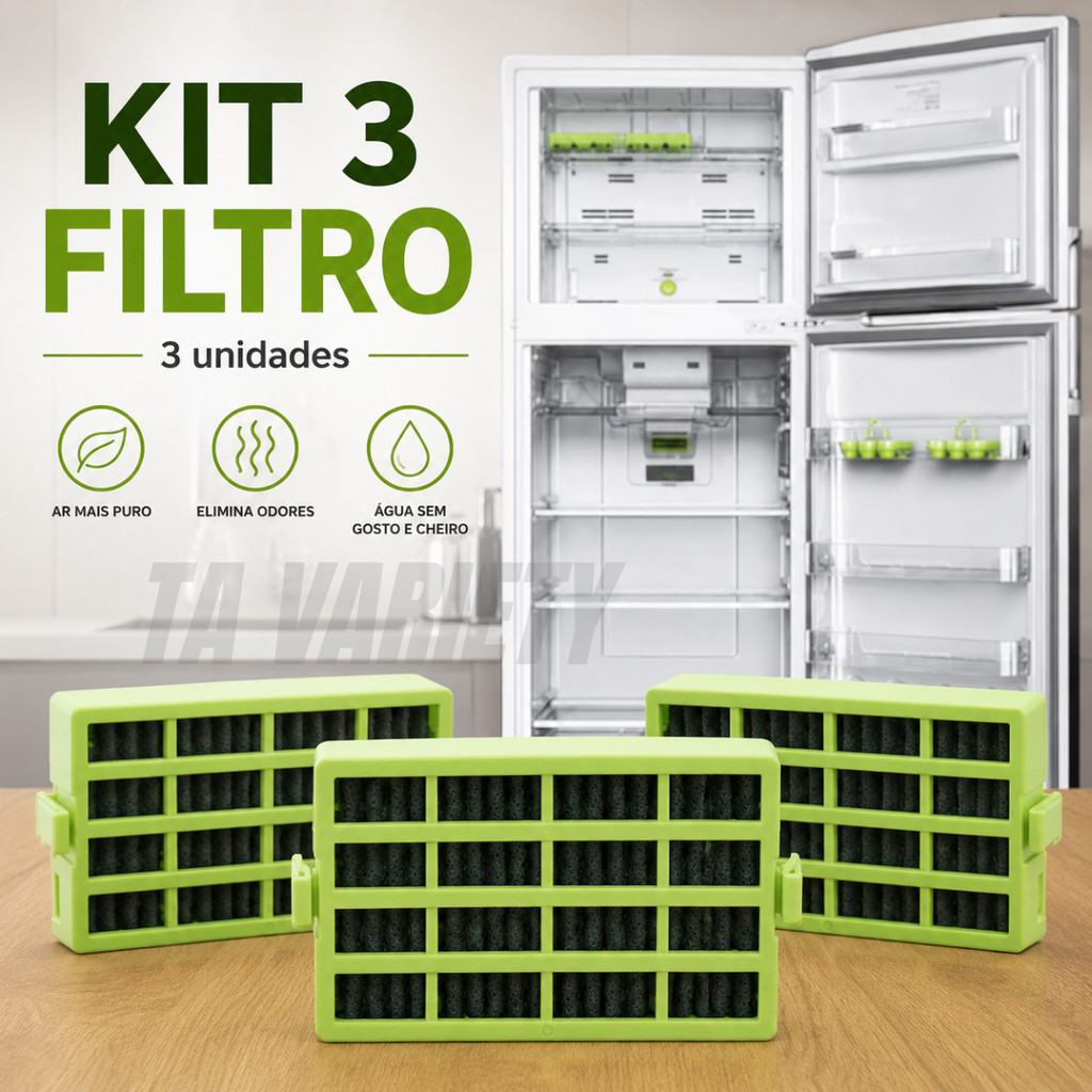 Filtro 3x Antiodor Bem Estar Para Geladeira Consul Crm45 Crm55 Crm56
