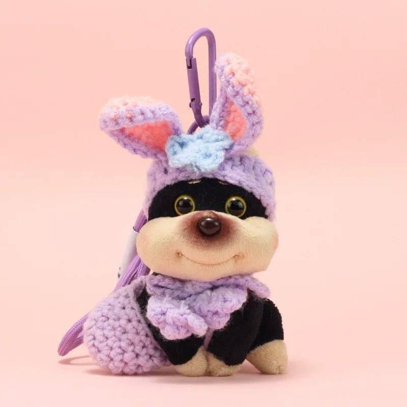 Novas orelhas de coelho abelha filhote de cachorro saco pingente saco de escola ornamentos boneca de pelúcia chaveiro bo