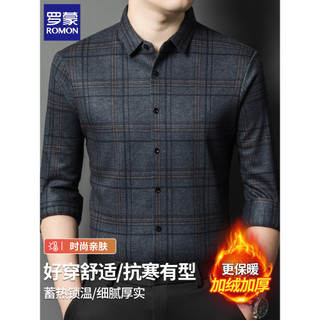 Lomon velo engrossado camisa quente masculina de manga comprida 2025 inverno Casual xadrez escovado meia-idade idosos pa