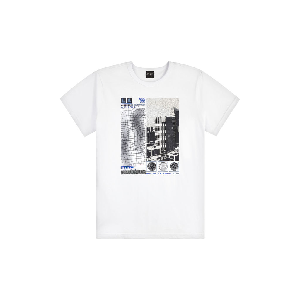 Camiseta Juvenil Menino Estampa Urbana Beats Branco