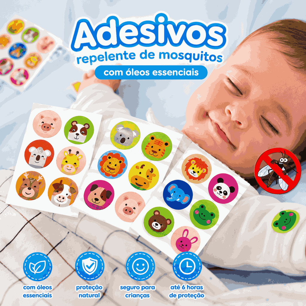 Repelente Adesivo Infantil Adulto Mosquito Dengue Aedes Bebê Criança Patch Anti Inseto Natural 24h