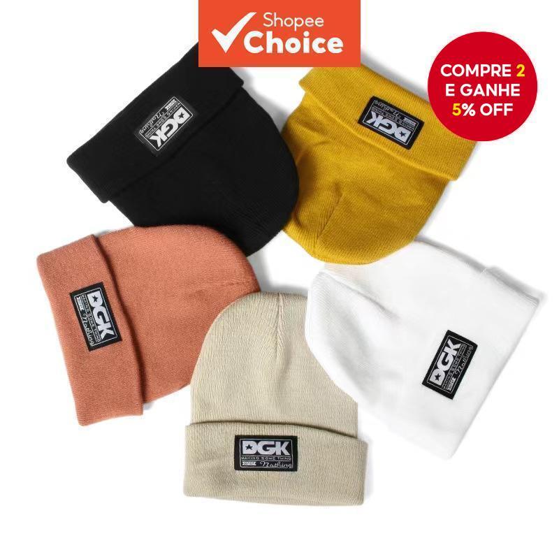 Gorro De Malha Com Letras DGK – Chapéu De Inverno De Lã Unissex Design Térmico Sem Aba Para Atividades Ao Ar Livre E Str