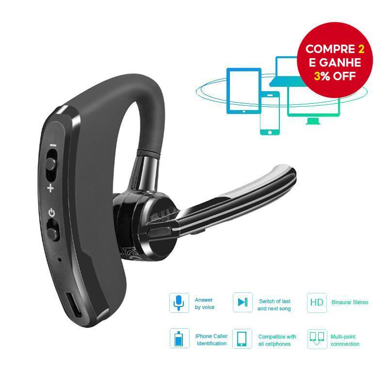 V8 Fone de Ouvido Bluetooth 5.0 Sem Fio Headset Negócios Microfone Embutido Redução de Ruído Earbuds Mãos Livres para