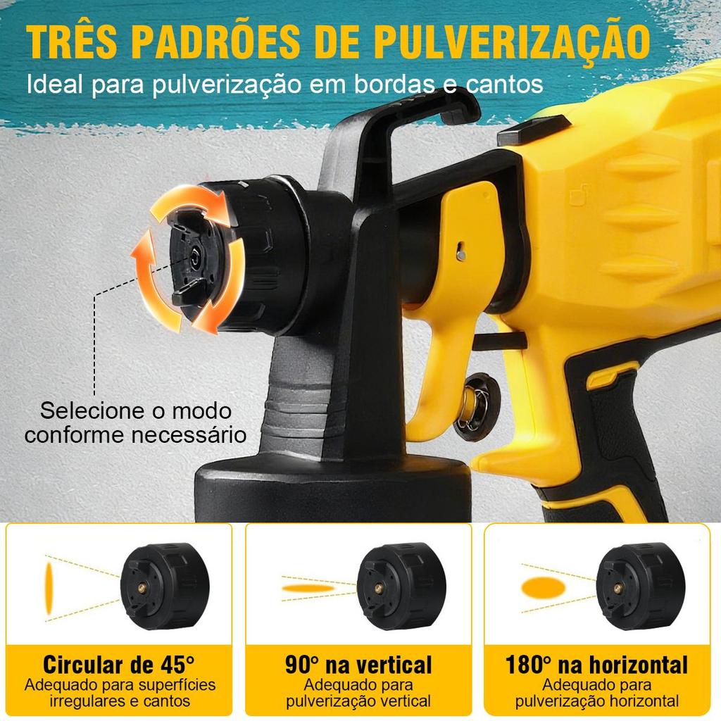 DEWEN Pistola De Pintura Recarregável 48V 2 Baterias Spray Portátil Elétrico Profissional Pulverizador De Tinta 800ML