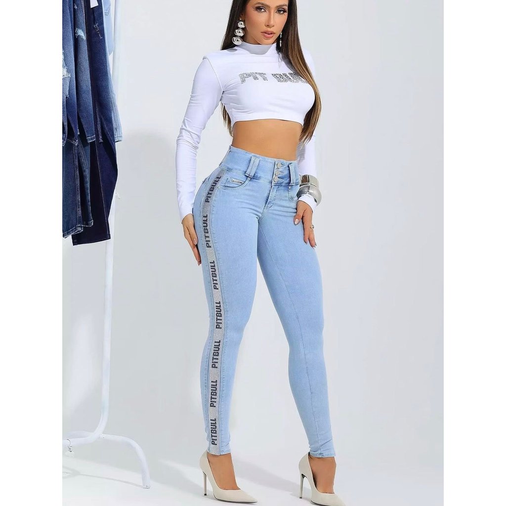 Calça Skinny Cós Largo Modeladora com Bundex Pit Bull Jean REF. 88554