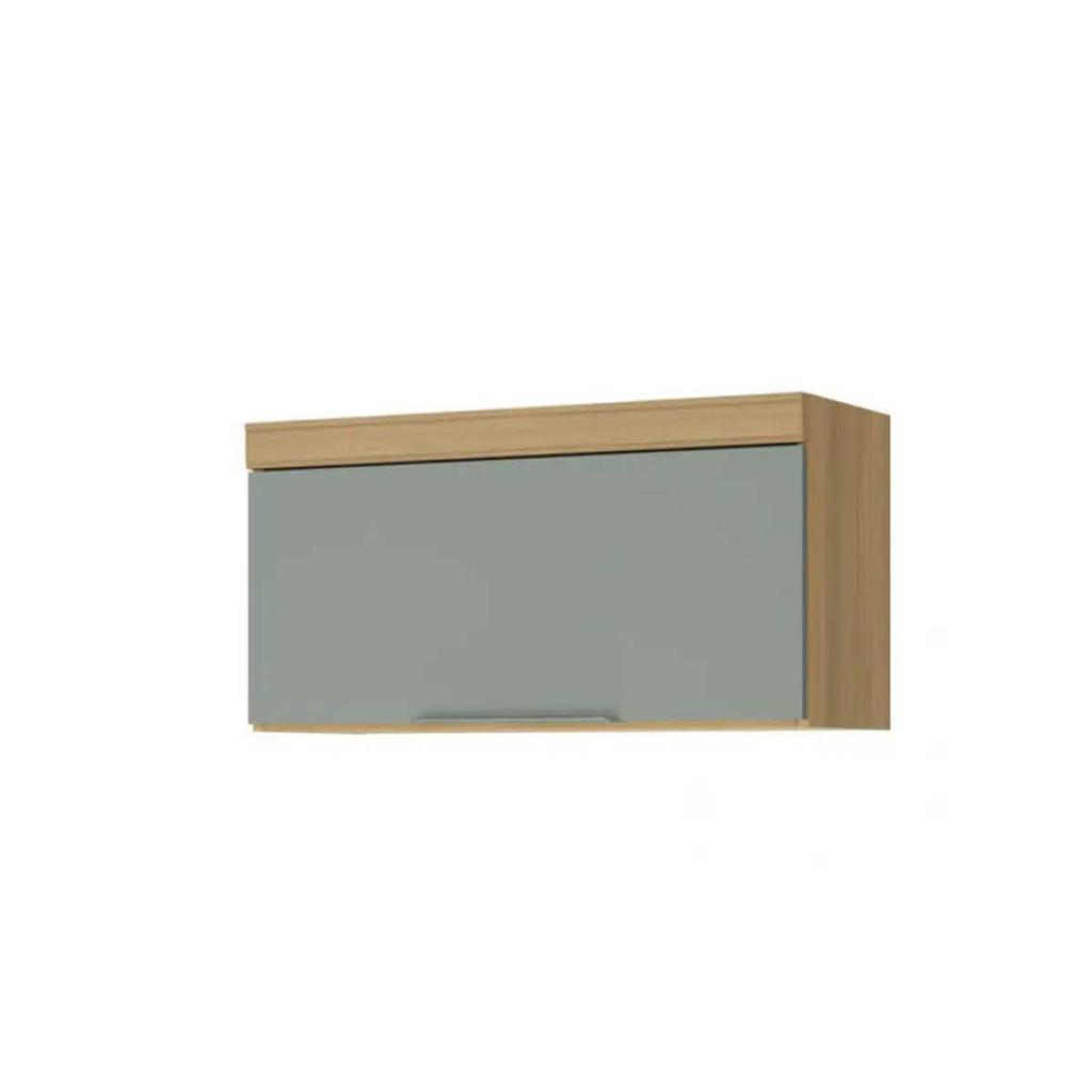 Armário Aéreo p/ Cozinha Marquesa c/ 1 Porta Basculante 80 cm Nature/Verde - Nesher
