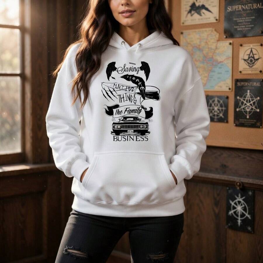 Blusa De Frio Moletom Capuz Canguru Feminino Sam Dean Winchester Casaco Frio MYN STORE