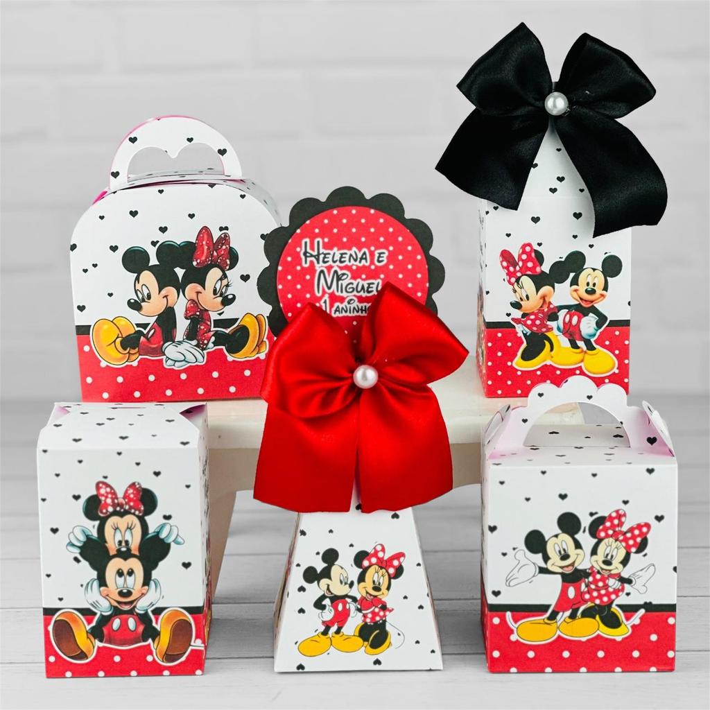 Kit Festa MICKEY E MINNIE | Pegue e Monte Personalizado Lembrancinhas Caixas Aniversário Caixinha Aniversário Infantil
