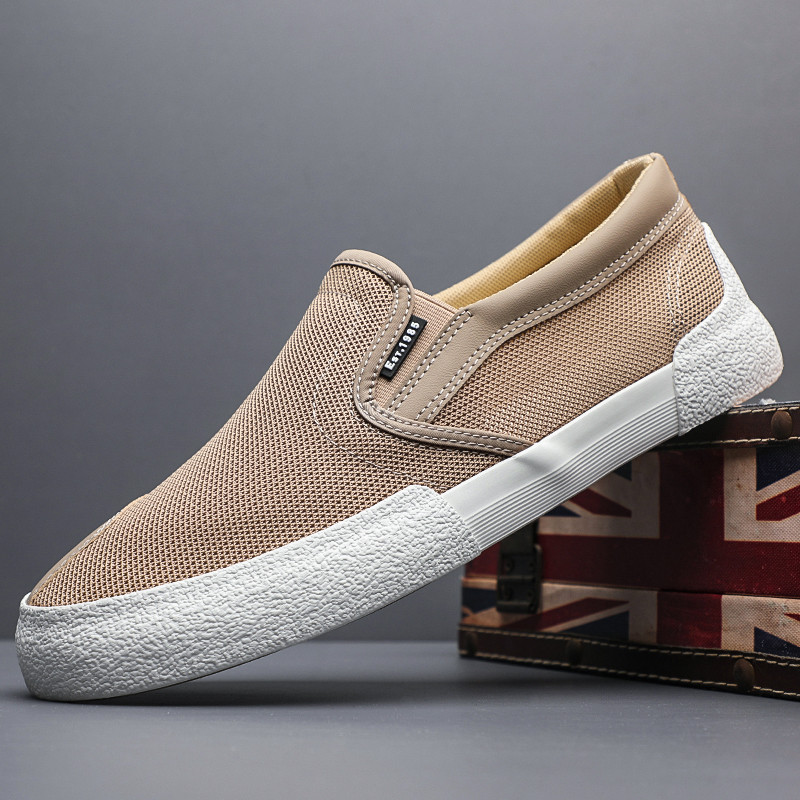 Verão novo estilo sapatos masculinos all-match sapatos da moda malha sapatos de lona masculinos versão coreana all-match