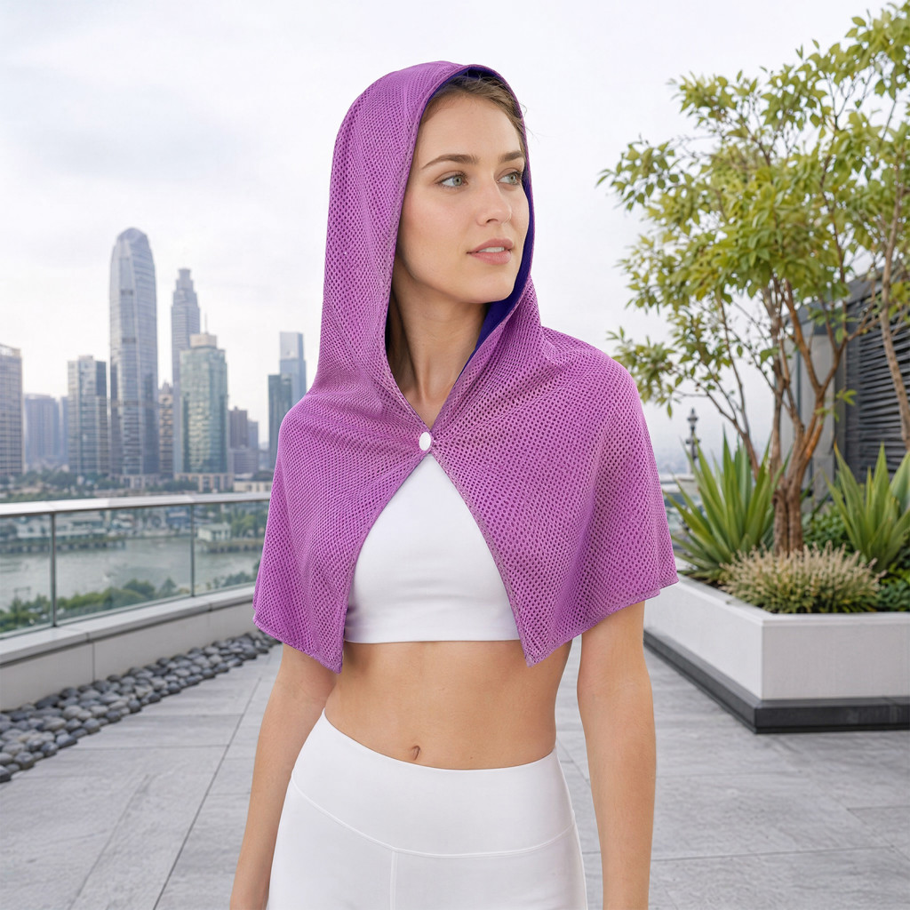 Cooling Hoodie Towel for Neck Face – Instant Sports with Hood Sun Protection Perfect for Outdoor Gym Camping Fishing i