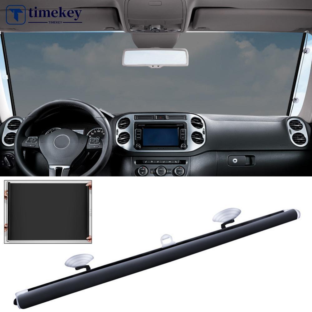 TIMEKEY 125x58cm Pára-Brisa Do Carro Sombra De Sol Estiramento Janela Automática Proteção Verão Cortina Isolamento Térmi