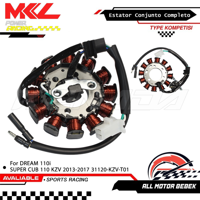 Estator Gerador Magneto Bobina Para DREAM 110i SUPER CUB 110 KZV 2013-2017 Ref 31120-KZV-T01