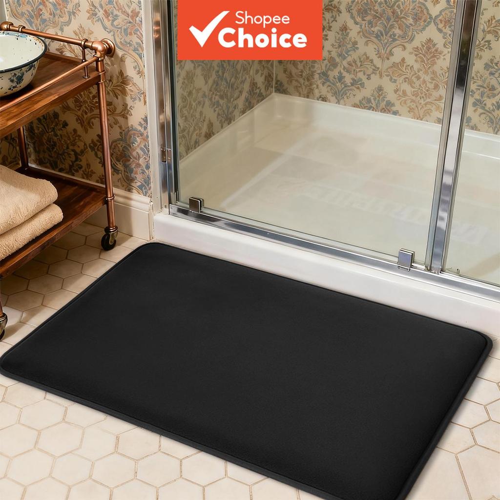 Tapete de banheiro quadrado, tapete felpudo para os pés, tapete antiderrapante para vaso sanitário, tapete absorvente