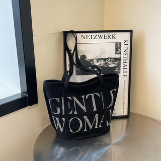 Gentlewoman quente diamante carta pele de veado veludo vegetal cesta saco 2025 novo estilo Casual textura bolsa de ombro