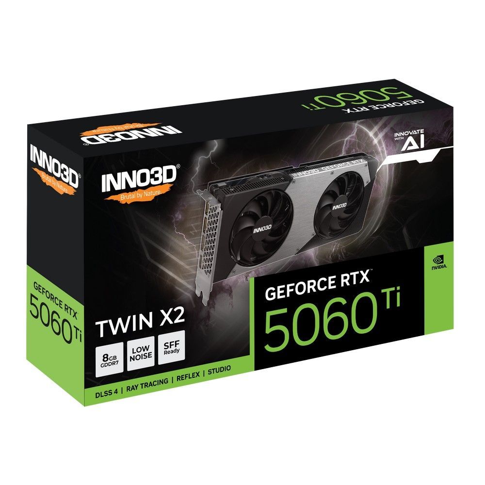 Placa de Video GeForce NVIDIA INNO3D RTX5060TI 8GB TWIN X2  GDDR7 N506T2-08D7-193075N
