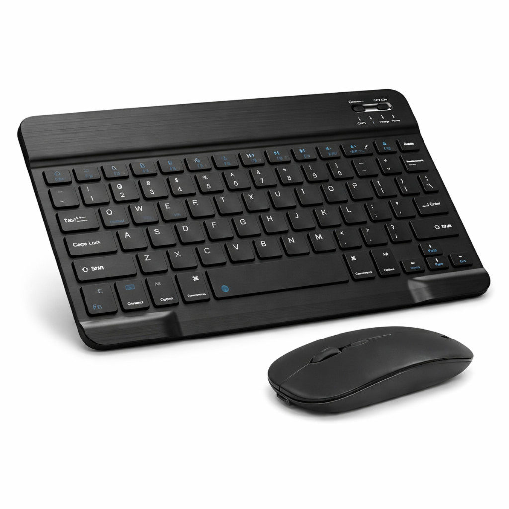 Kit Teclado Bluetooth Sem Fio Premium e Mouse Recarregavel Para Microsoft Surface Go 2 Blance