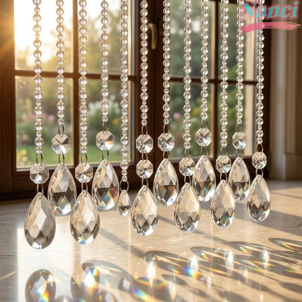 NANCI 10 Peças Pingentes De Cristal K9 , Luz Pendente De Lustre De Gota De Água De Vidro , Contas De Lágrima Prisma De 3