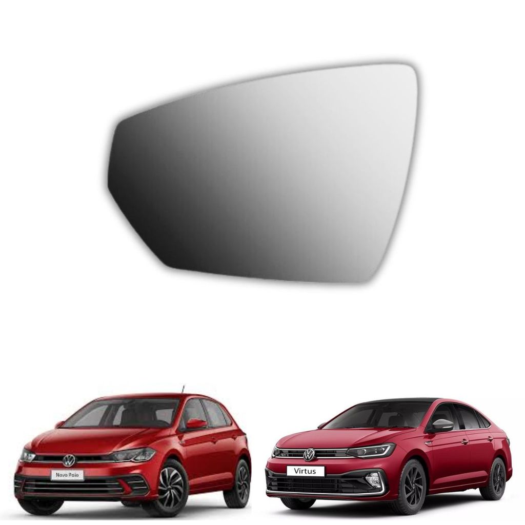 Lente Espelho Retrovisor Volkswagen Polo/Virtus 16-20 Esquerdo