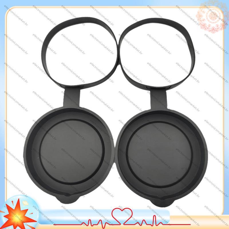 [Em Vendas E] 2 Peças Binóculos Tampa De Lente Objetiva De Borracha Protetora Binocular Melhor Proteção 52-55MM