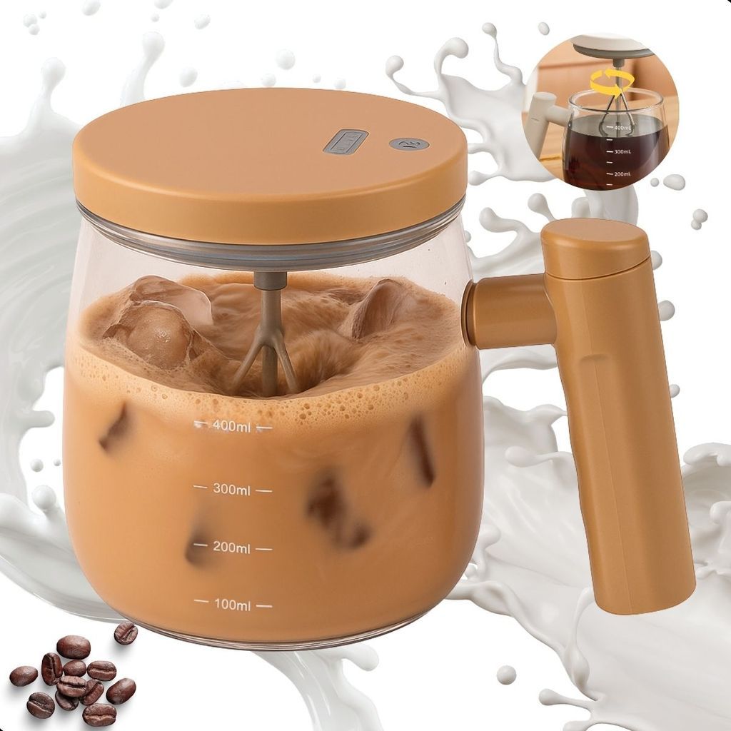 Caneca Mixer Vidro Misturador De Bebidas Portátil 400ml