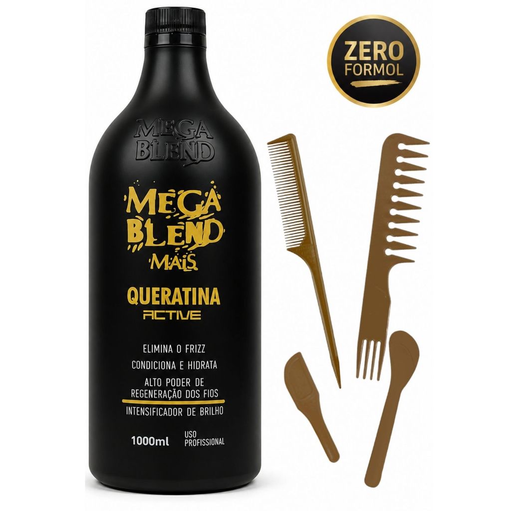 Mega Blend Mais Queratina Active Progressiva Profissional Sem Formol 1L
